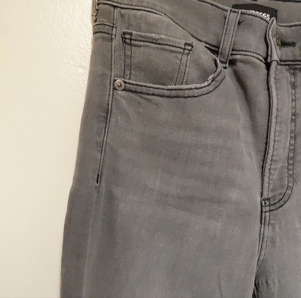 Express Super Highrise Grey Mom Jeans Size 0 Regular - Picture 7 of 12
